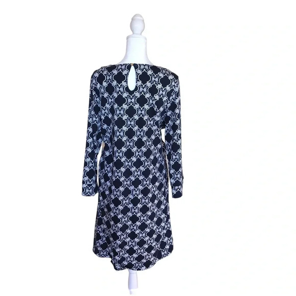 Crown & Ivy Blue & Cream Lightweight Dress NEW W/Tags - Picture 8 of 13